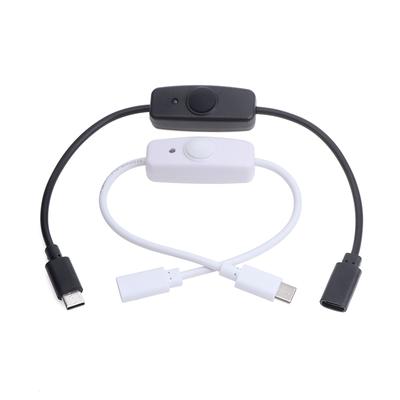 Usb Type C с кнопкой включения/выключения питания, удлинительный кабель для зарядки длиной 30 см, универсальный удлинительный кабель Type-C