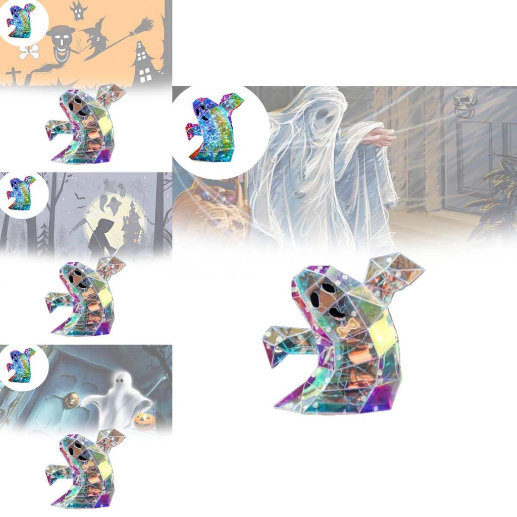 Прозрачное Цветное 20см Украшение Призрак на Хэллоуин для Создания Жуткой Атмосферы