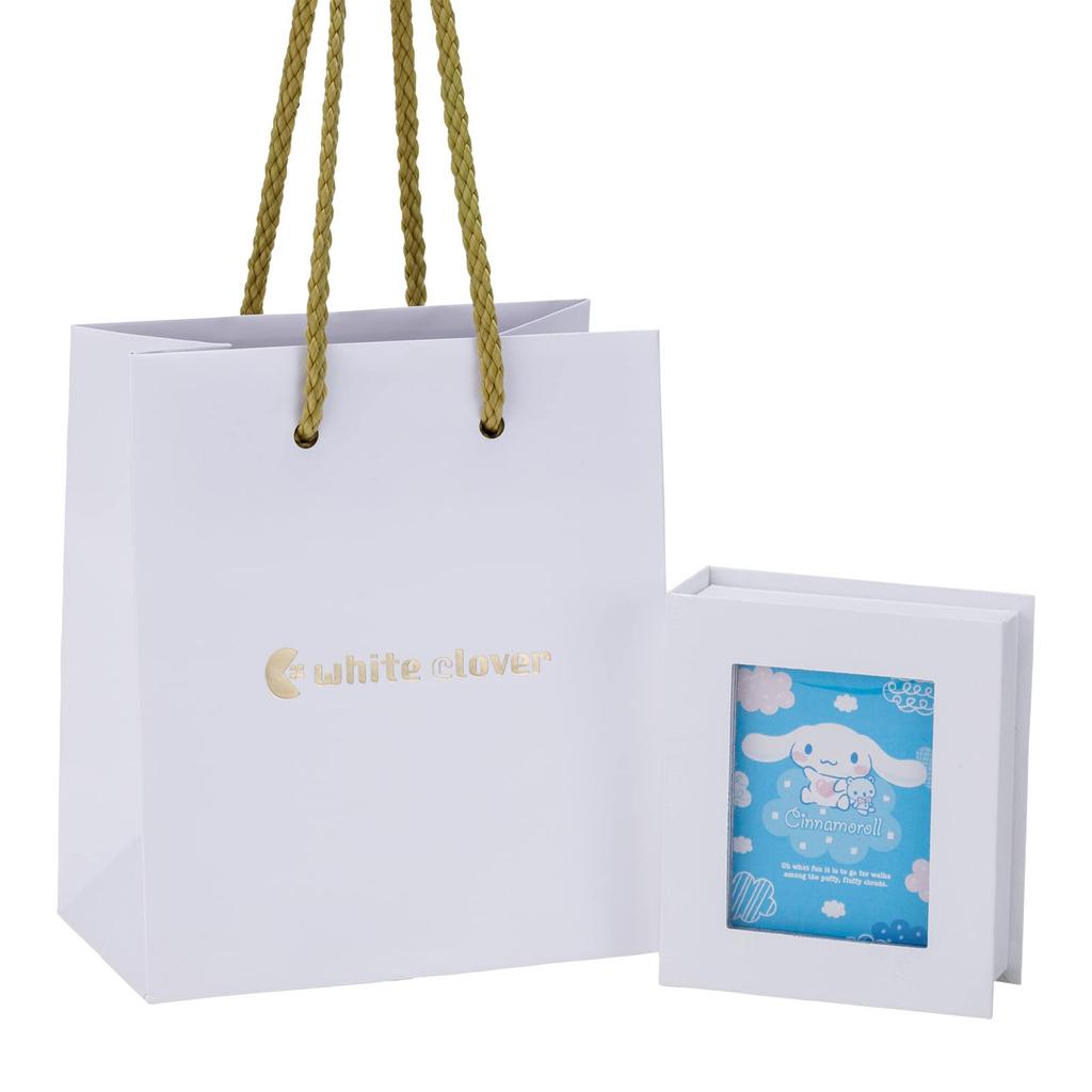 Cinnamoroll Sanrio Cinnamon Mocha Танцующий камень Ожерелье Открытое сердце Серебро 925 Кубический цирконий [Белый клевер] SACI-N056PG