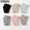 Women's Warm Gloves Winter Korean Couple Knitted Wool Thick Touch Screen Anti Cold Cycling Full Finger Gloves
