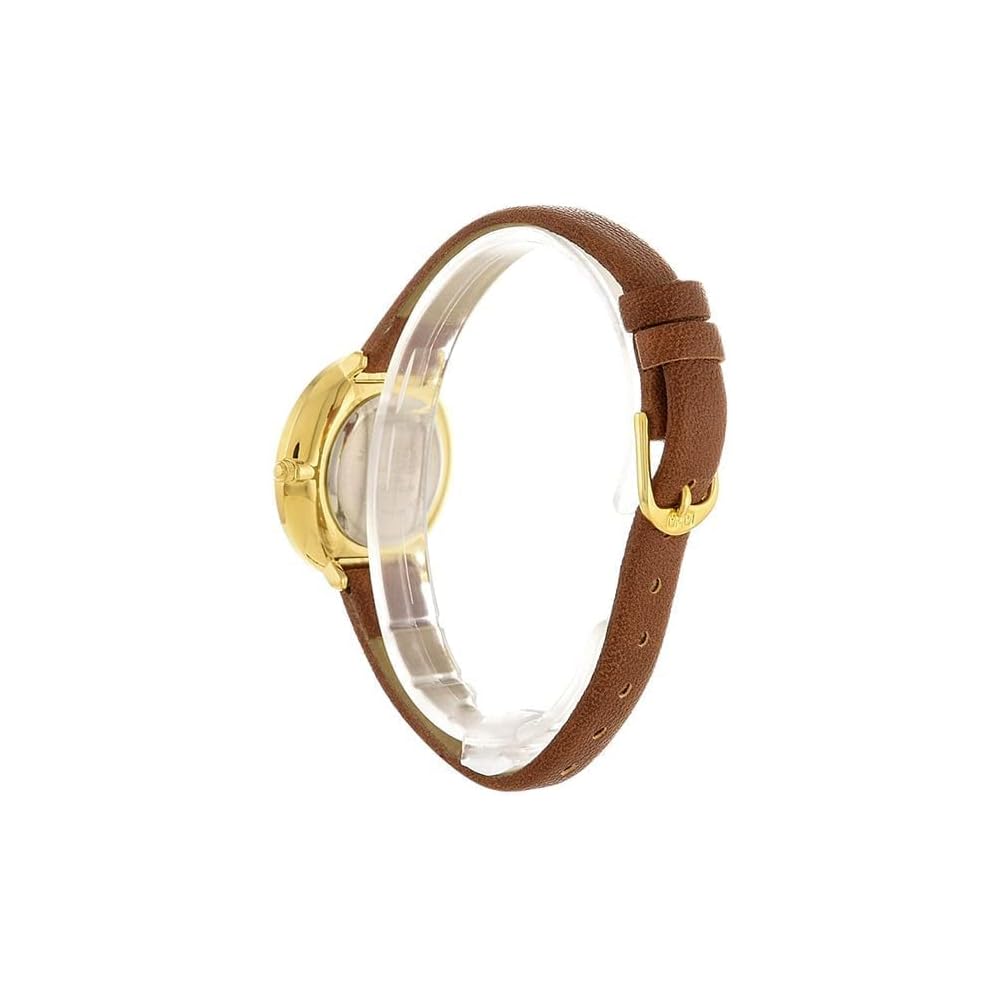 Citizen Q&Q Analog Waterproof Watch Synthetic Leather Band Brown