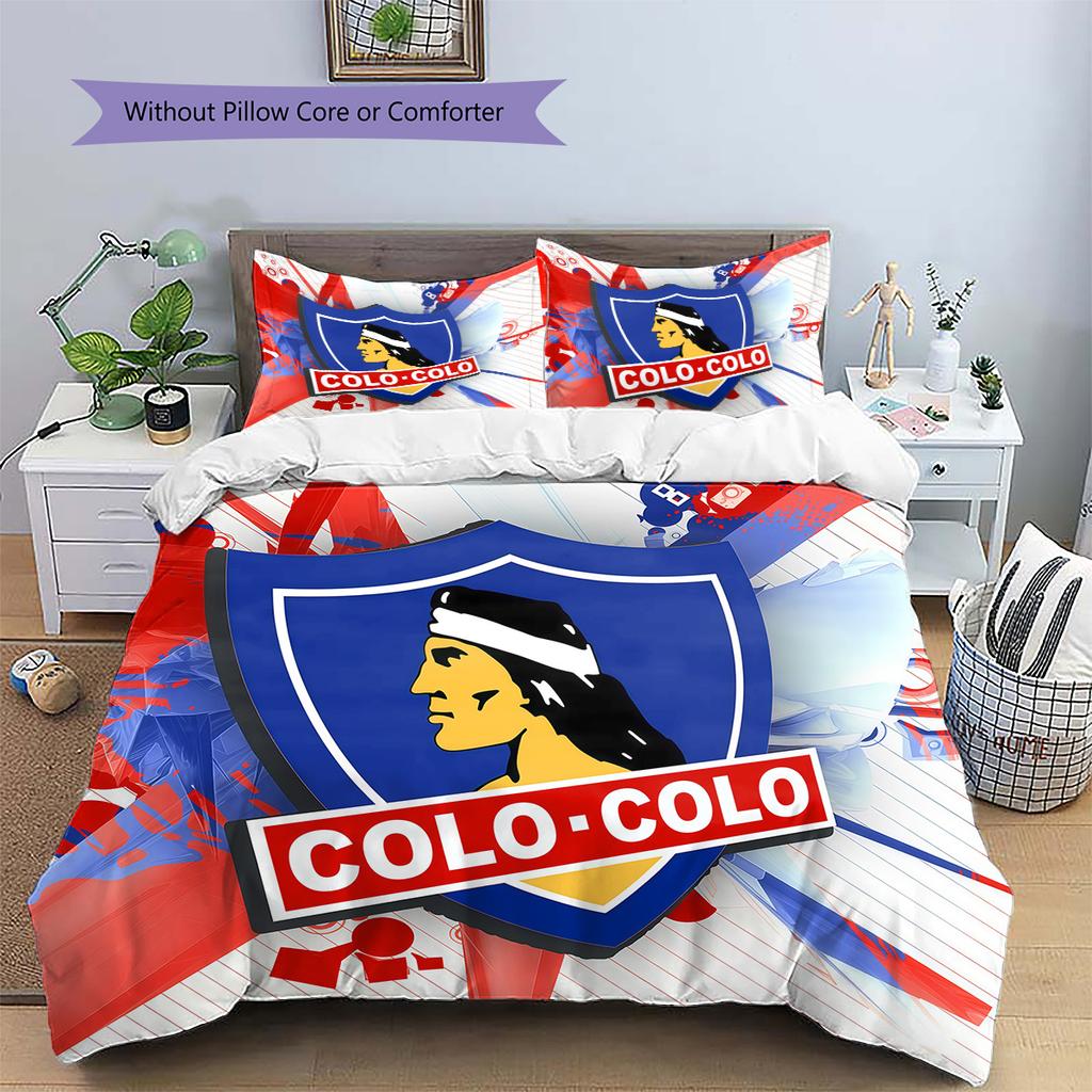 Club Deportivo Colo-Colo Pattern Bedding Quilt Set Home Decoration Gift (1 * duvet cover + 2 * pillowcase without core)