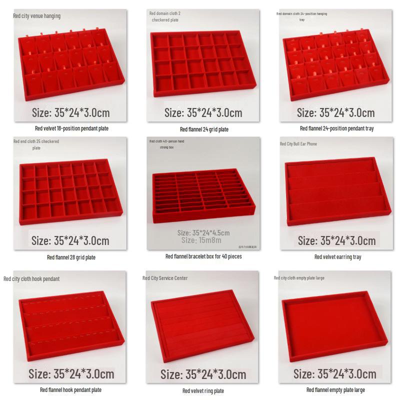 Подставка для ювелирных изделий из красного бархата с золотым кольцом для ожерелий, браслетов и подвесок - Бесплатная доставка