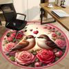 1pc Love Birds Chair Carpet for Office, Soft, Non-Slip Polyester Mat, Office, Entryway, Living Room, Bedroom,  yy251207255