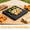 Гриль-пластина из вулканического камня 7,9x7,9x0,6 дюйма Корейская BBQ каменная сковорода для газового гриля Стейк Морепродукты Овощи Бездымный Тэппанъяки
