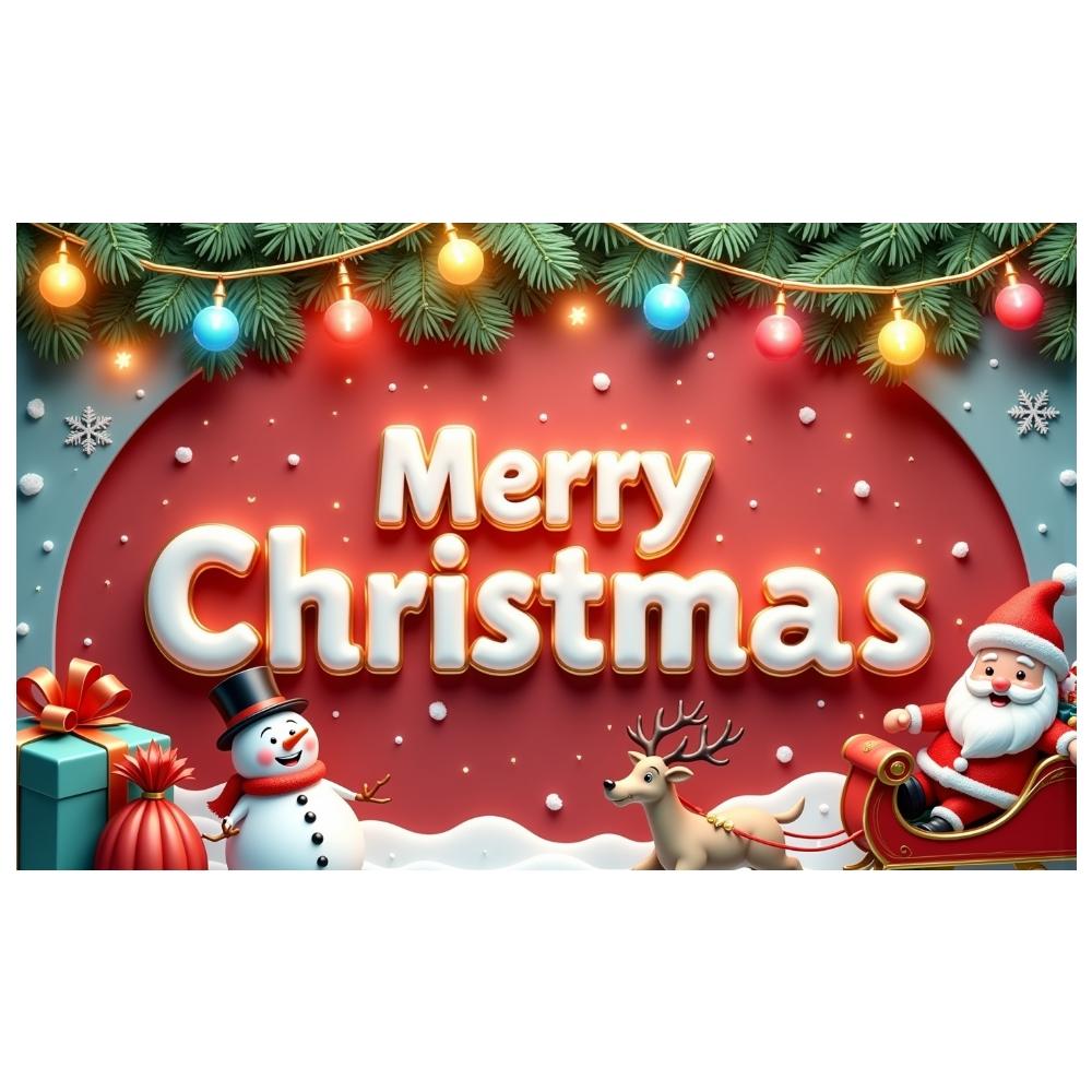 Xmas Decor Banner Snowflake Design Christmas Party Banner Christmas Banner Snowman For Photo Backdrop Winter Celebration Xmas