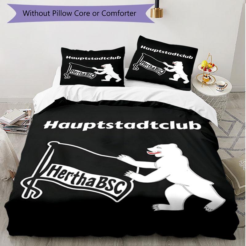 3pcs Duvet Cover Set (1*Duvet Cover + 2*Pillowcase, Without Core), Hertha BSC Print Soft All‑Season Bedding Set, Home Bedroom Decor Gift