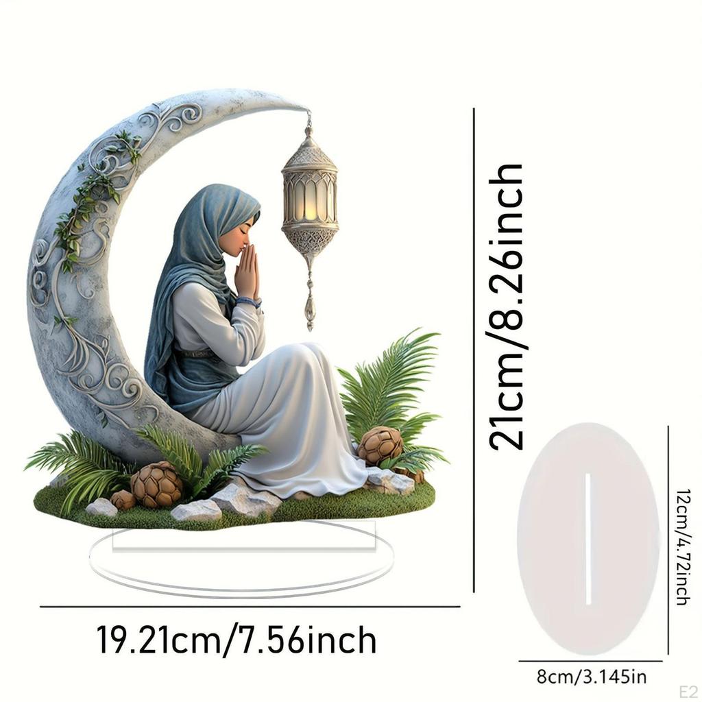 2D Flat Moon Acrylic Display Piece for Office And Home Decor