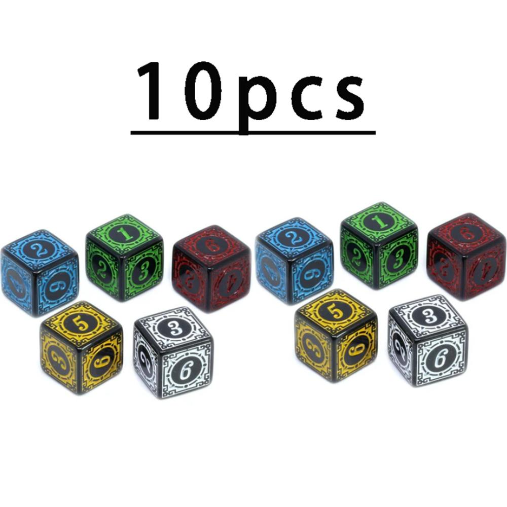 5/10/50 шт./компл. акрил 16 мм D6 цифровые квадратные угловые цифры 6-сторонние кубики для бара, паба, клуба, вечеринки для DND MTG, настольные игры