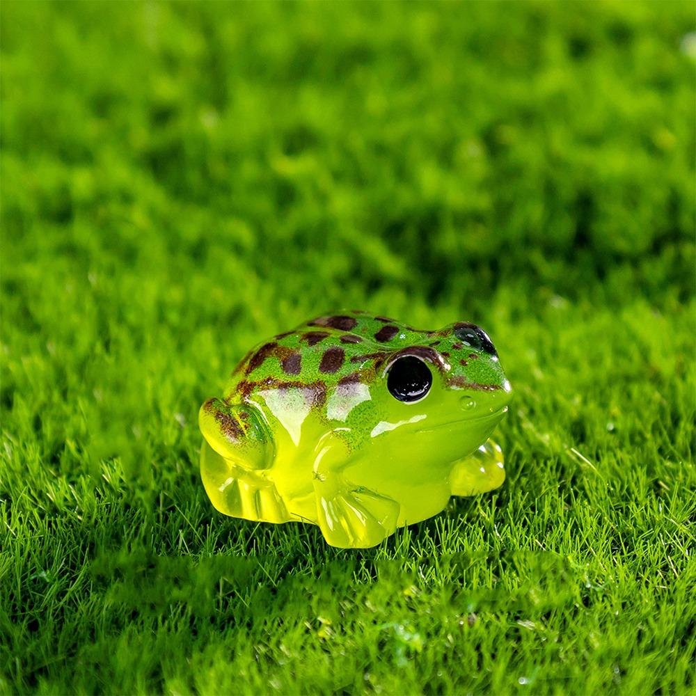 10 шт. мультяшные светящиеся фигурки лягушек миниатюры милая маленькая модель жабы микро ландшафтные украшения