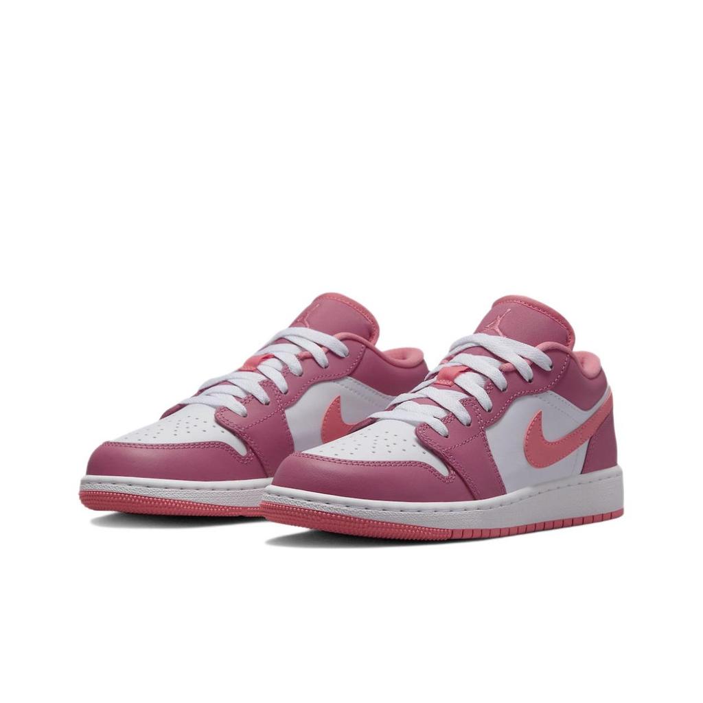Детские кроссовки Air Jordan 1 Low GS Desert Berry Pink Coral-Chalk White 553560-616