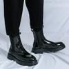 Новые стильные мужские ботинки до середины голени, повседневные мотоциклетные ботинки, универсальные туфли на платформе с высоким верхом, нескользящие элегантные ботинки челси