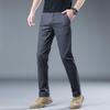 Мужские повседневные хлопковые брюки приталенного кроя, Гонконг, 2024: Дышащие, Эластичные, Прямые, Универсальные Длинные Брюки для Лета