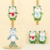Soft Short Plush Frog Keychain With Red Scarf Pp Cotton Filling Cute Frog Ornament