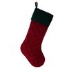 1Pc Plaid Pattern Red Green Christmas Stocking Flannel Fine Texture Stocking Gift Bag Home Decor
