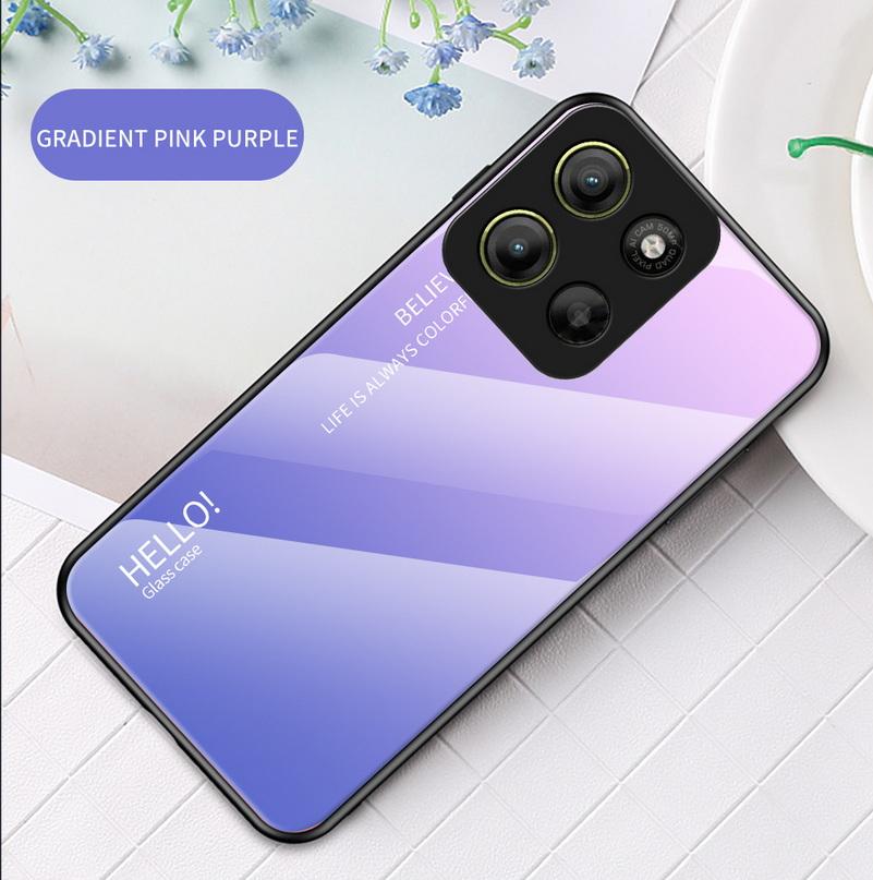 Защитный чехол из закаленного стекла с градиентом для Moto G15 G05 G85 G35 E15 G24 Edge 60 Fusion 60s 50 Neo 50 Pro 40 30 Ultra Глянцевая крышка