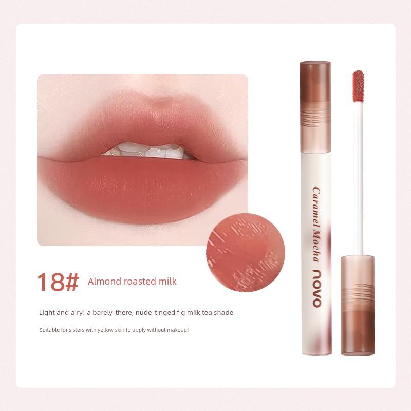 Novo Water Mist Lip Glaze Mirror Lip Gloss Matte Soft Focus Mist Lipstick Natural Whitening Long-Lasting Color for Beginners