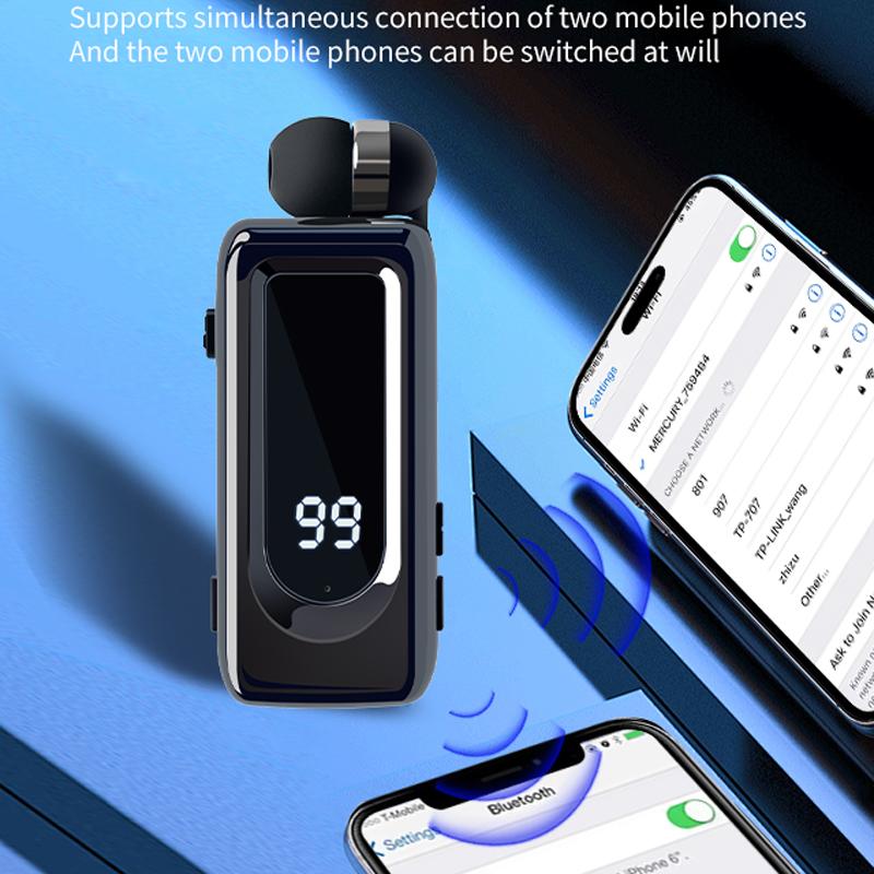 D70Pro Петличные Бизнес Bluetooth 5.4 Наушники Время разговора/музыки 36 часов Светодиодный цифровой дисплей С микрофоном Гарнитура с шумоподавлением