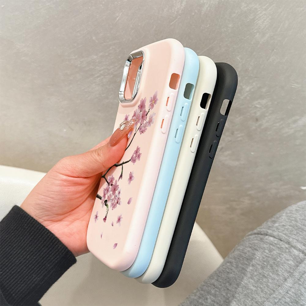 Сплошной цвет с серебряным краем линзы, жирный корпус, Мягкий ТПУ, жидкий силиконовый чехол, противоударный чехол для телефона для Xiaomi Redmi Samsung