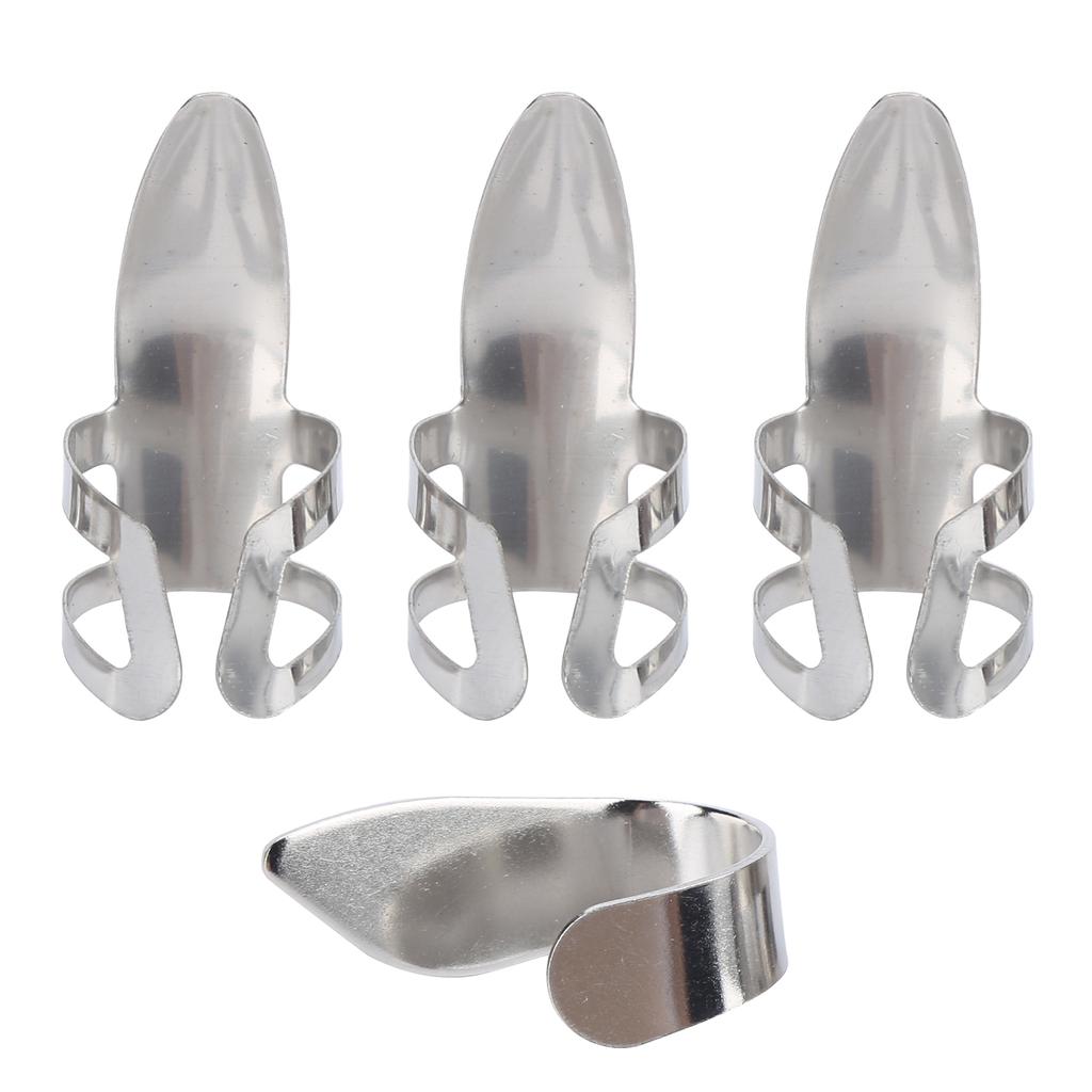 Медиаторы для пальцев 3 шт., для указательного пальца, 1 шт., для большого пальца, металлические сменные аксессуары для гитары с коробкой для хранения