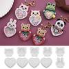 Crystal Resin Animal Molds Adorable Shaker Pendants Silicone Moulds with Cute   Bear and Heart Shape