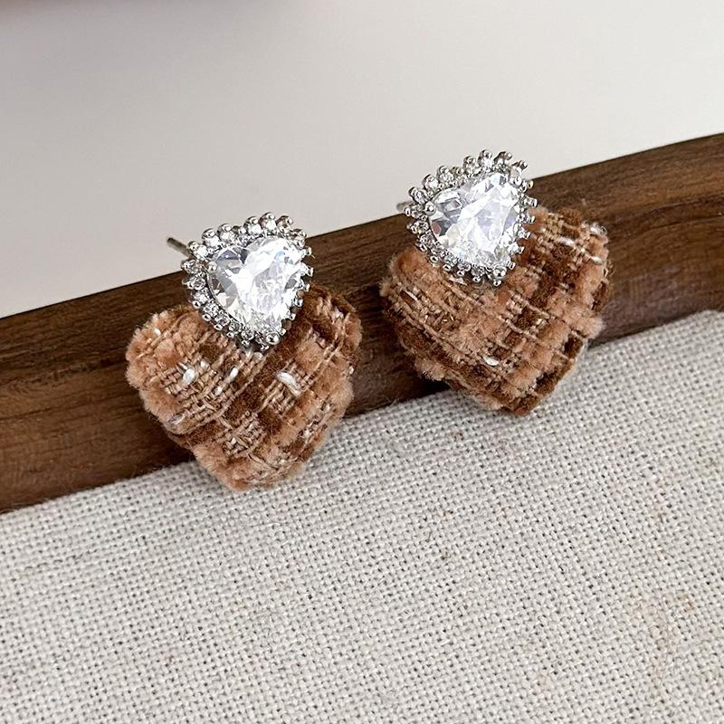 Простые новые коричневые геометрические серьги в стиле ретро с темпераментом, французские серьги, украшения для девочек