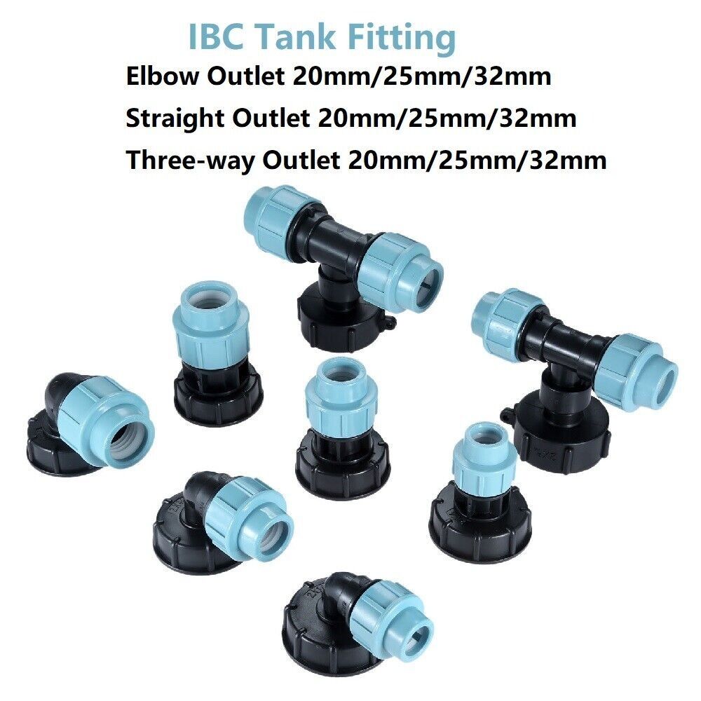 Plastic Straight Tee Water Fittings Connector Tank Adapter Outlet Hose