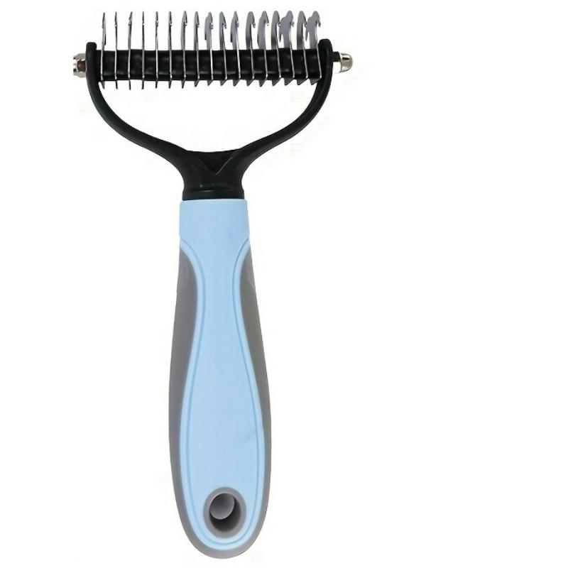 1pc Pet Fur Knot Cutter - Double Sided Dog Grooming Shedding Tool, Cat Hair Removal Comb Brush for Pet Grooming