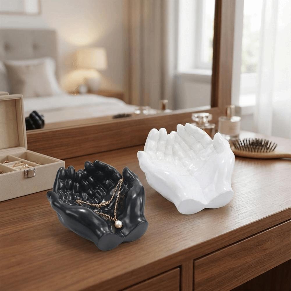 Resin Cupped Hands Tray Decorative Key Storage Tray Palm Ornament Hand Shaped Key Tray Home Decor