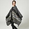 DX Women's New Big-name Rhombus Color Bar Shawl High-end Women's Double-sided Wear Out Travel Cape WISH Hot Sale