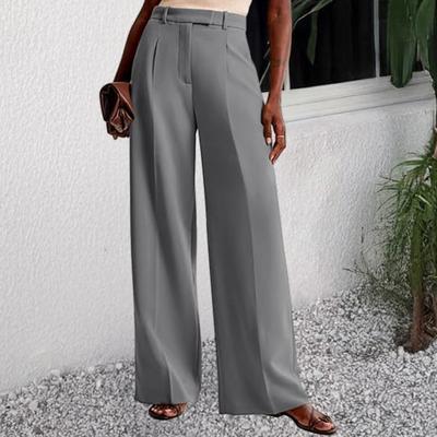 Летние женские брюки с высокой талией, узкие, прямые, с карманами, однотонные, свободного кроя, с застежкой-молнией на пуговицы, офисные брюки