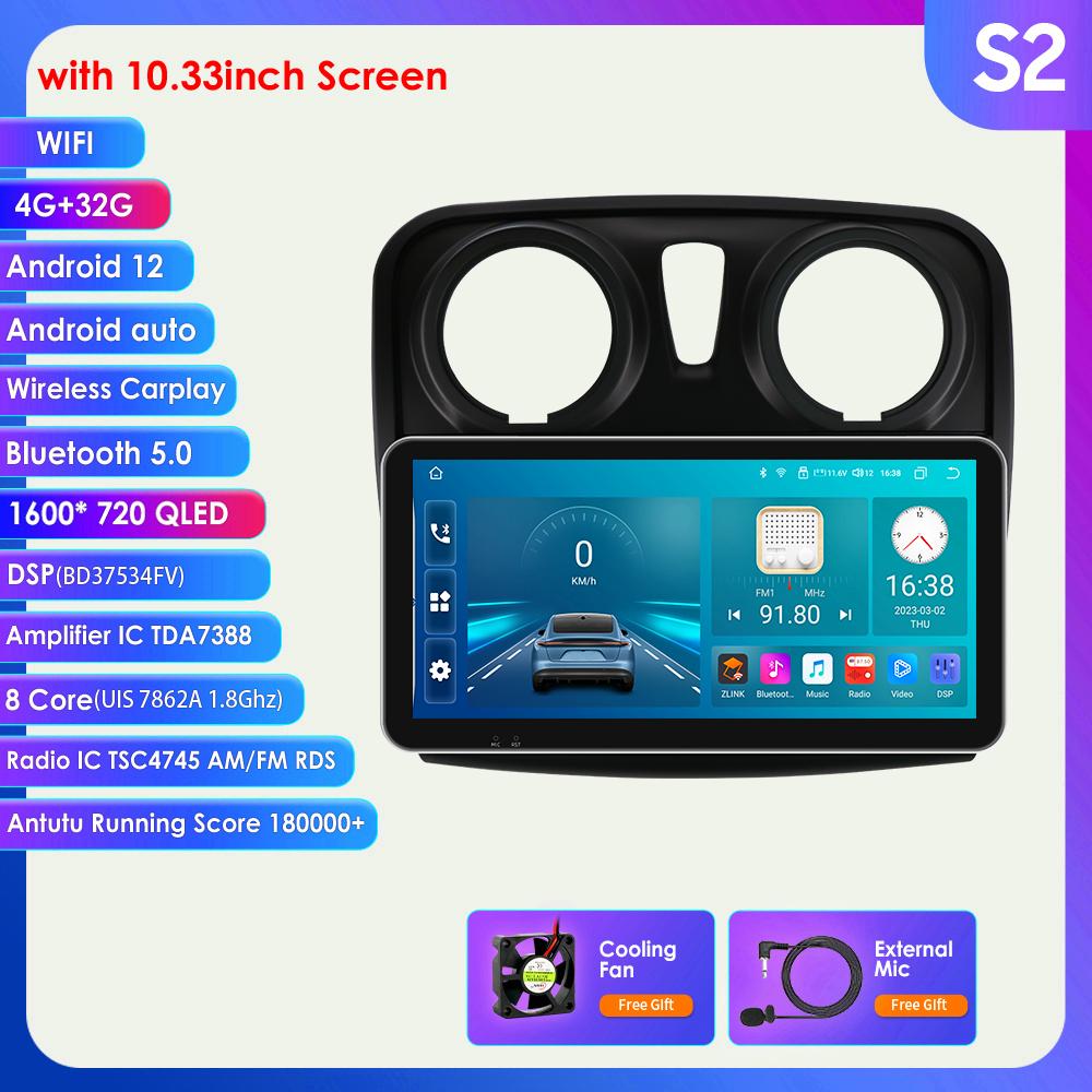 2din Android Авторадио для Renault Logan 2 2012-2019 Sandero 2 Автомобильный радиоприемник Мультимедийный видеоплеер GPS Navi Головное устройство Carplay 4G Интеллектуальный экран