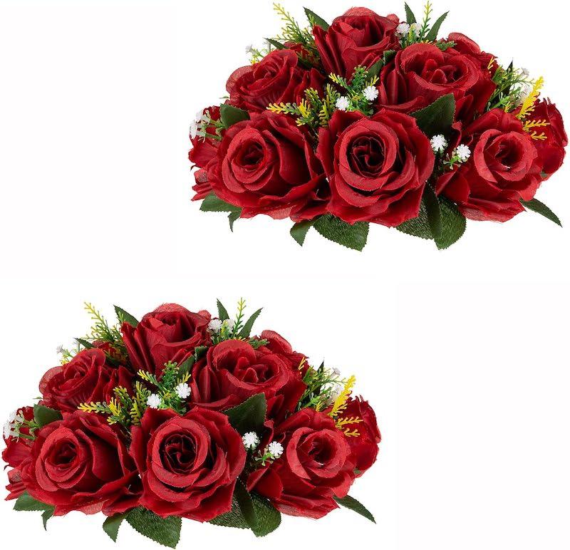Silk Flowers Bouquet Artificial Roses Table Centerpieces Weddings Decoration Flower Balls for Reception Event