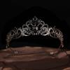 Retro and Fashionable Water Diamond Crown Headwear Halloween Black Crown Cosplay Costume Party and Ball Style Accessories
