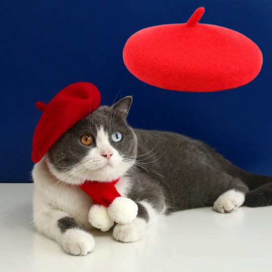 Yousheng Pet Hat Регулируемый милый берет с котом Удобный мягкий костюм для собаки Головные уборы Реквизит для фотосессии Домашние модные аксессуары