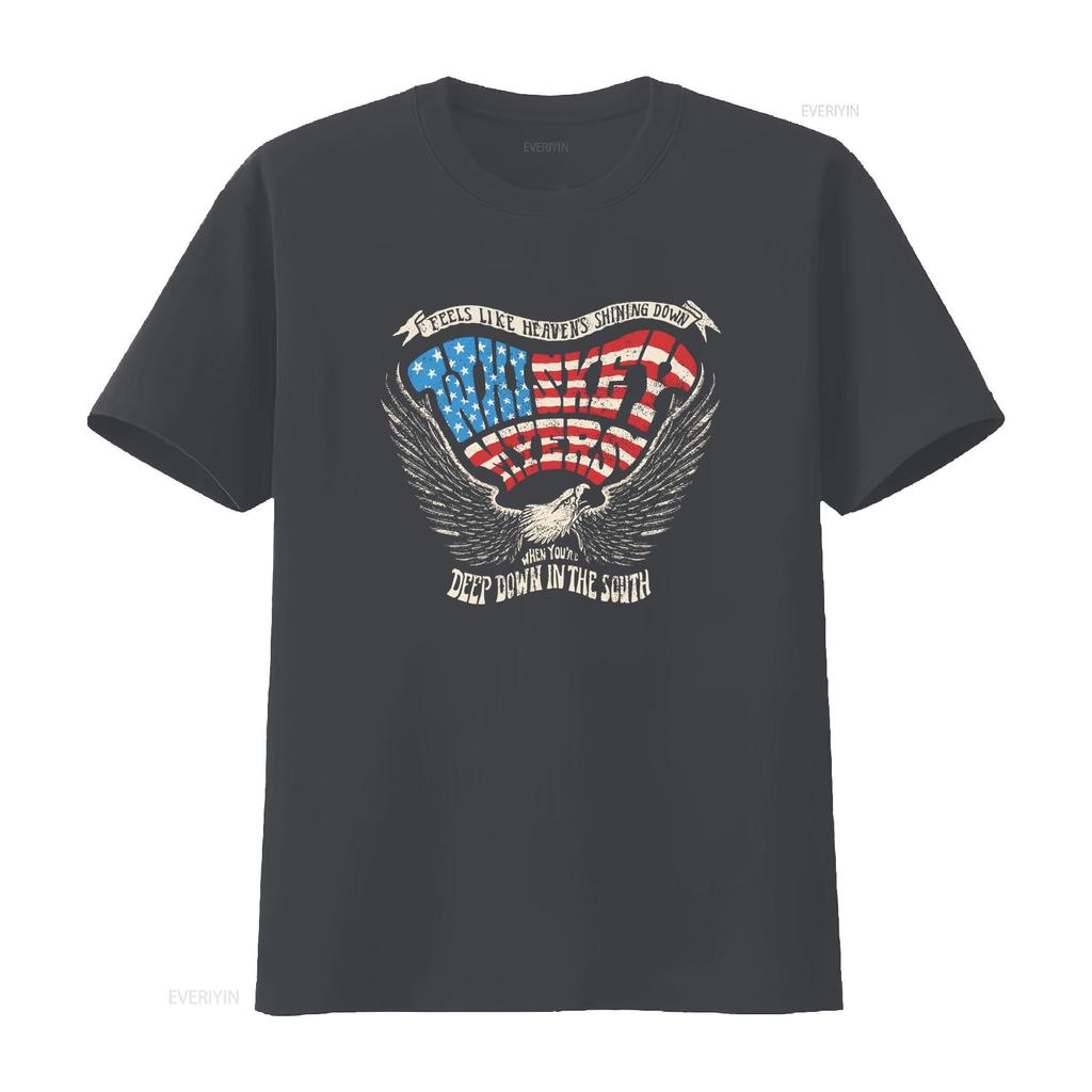 Whiskey Myers American Flag Eagle Wings T Shirt Size L Long or s vintage Washed Stylish Versatile Unisex Soft Slightly