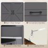 Sideboard Cabinet with Power Outlet, Farmhouse Kitchen Cabinet with 3 Drawers and Open Shelf, Grey