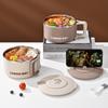 1200ML Stainless Steel Lunch Box Instant Noodle Bowl with Lid Drainable Heatable Microwaveable Lightweight with Handle Dorm Room