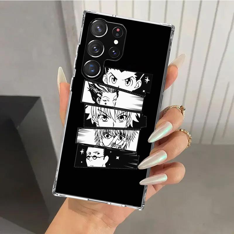 Черно-белый чехол для телефона Hunter HXH для Samsung Galaxy S26 S24 S23 Ultra S25 Edge S22 S21 Plus S20 FE + Мягкая печатная накладка Funda Gal