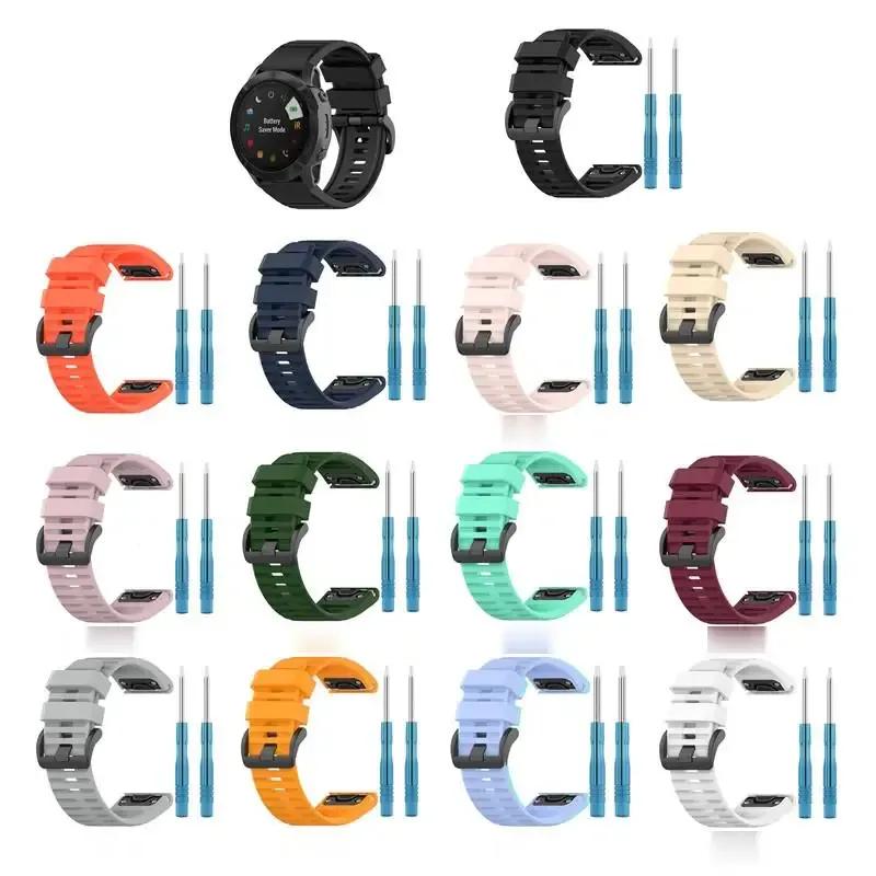 22 26mm Silicone Band for Garmin Fenix 6X 6 Pro Watch Quick Easy fit WristBand Strap For Fenix 5X 5 Plus 3 3HR