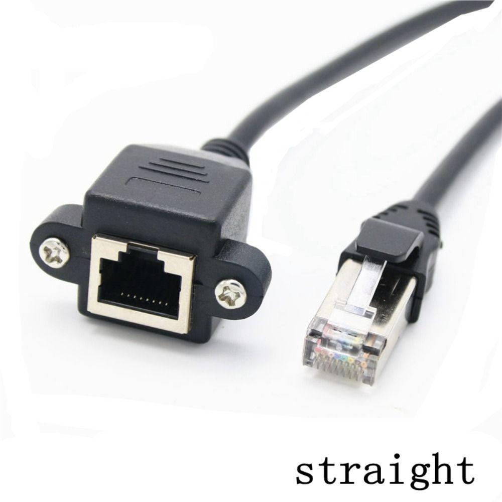 Right Angle Screw Panel Ethernet LAN Cord Network Wire RJ45 Cable Panel Mount Extension Cable