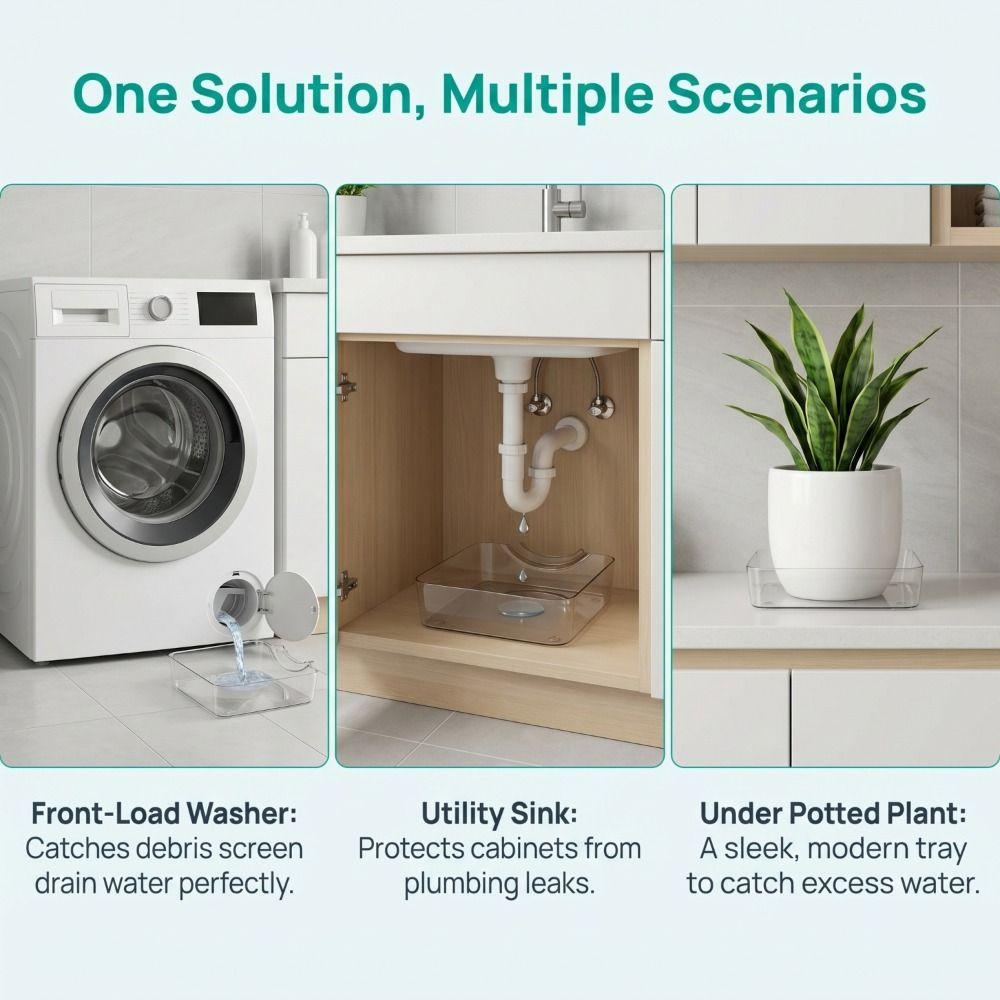 Simple Washing Machine Drain Funnel Anti-Overflow Drain Pan  Laundry Room