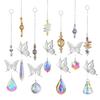 Crystal Windchimes Sun Catcher Silver Butterfly Hanging Pendant Jewelry Rainbow Chase Home Garden Window Curtain Wedding Decora