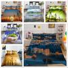 3D Windmill Pattern Luxury Home Bedding Set Full Size Quilt Cover and Pillowcase Landscape Print Washable Comfortable Bedroom Bedding