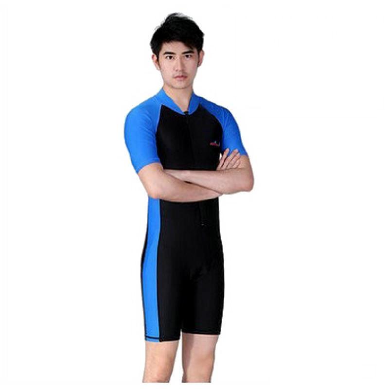 Unisex UV Protection Short-Sleeve One-Piece Diving Suit Swimming Snorkeling Water Sports Summer Training