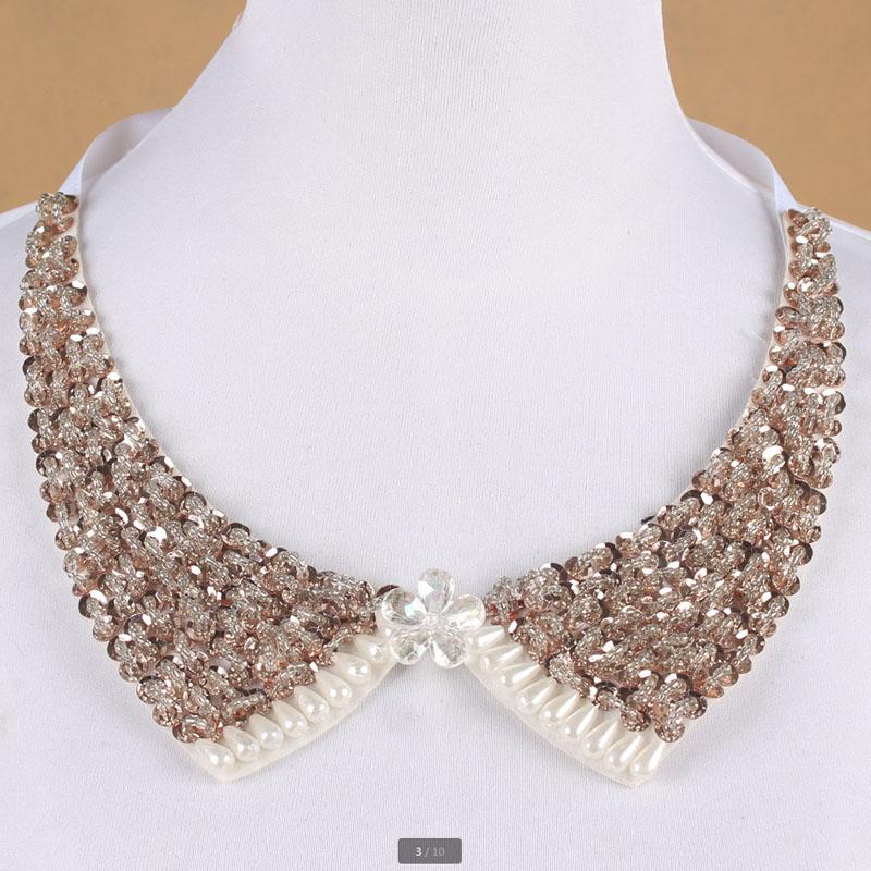 Diamond Women Shirt False Collars Crystal Removable Collar For Women Fake Collar Detachable Diamond Lacklace Nep Kraagie