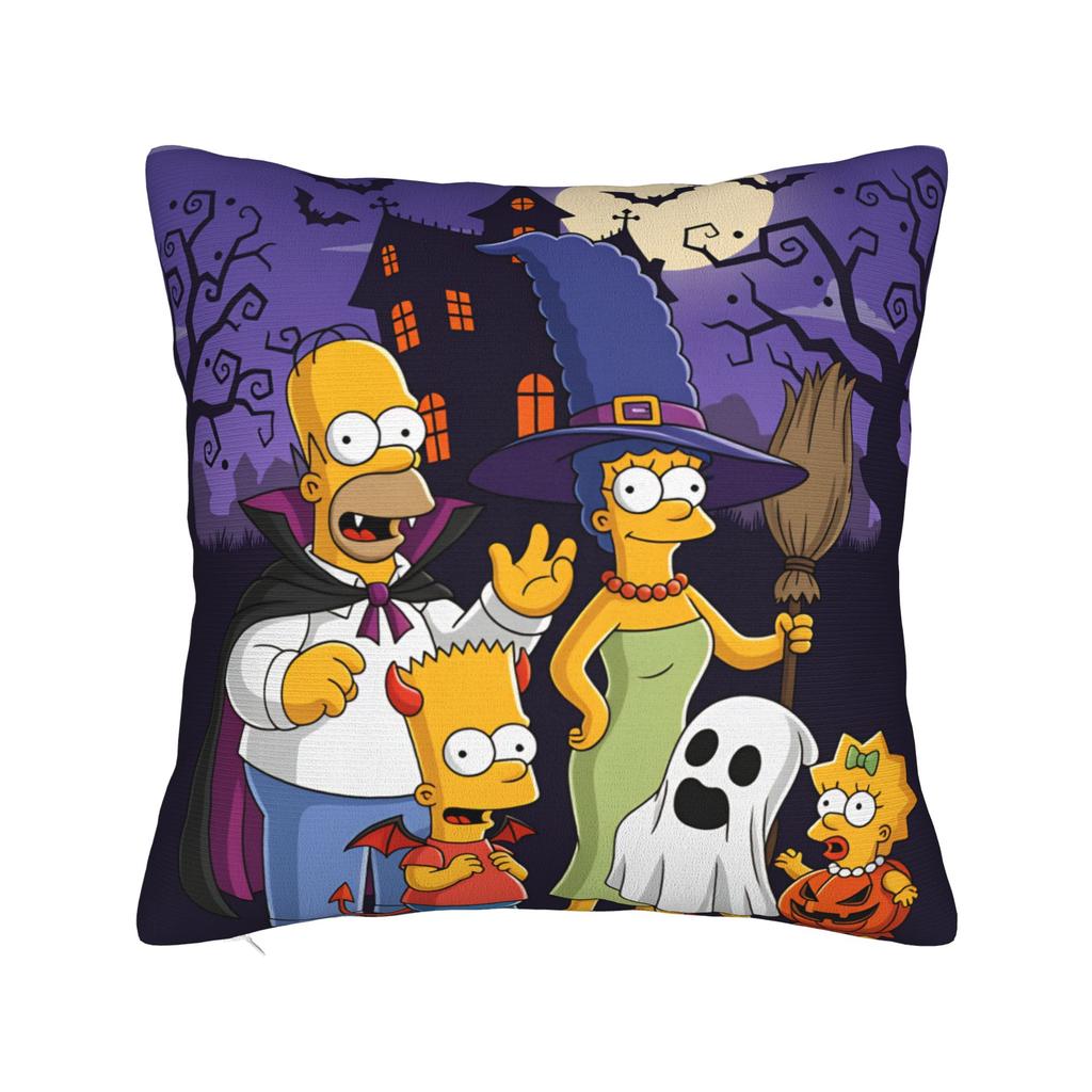 Pillow Cover SSimpsons Spooky Springfield Shenanigans Halloween Novelty Pillow Case For Couch Sofa Bedroom Pillowcases