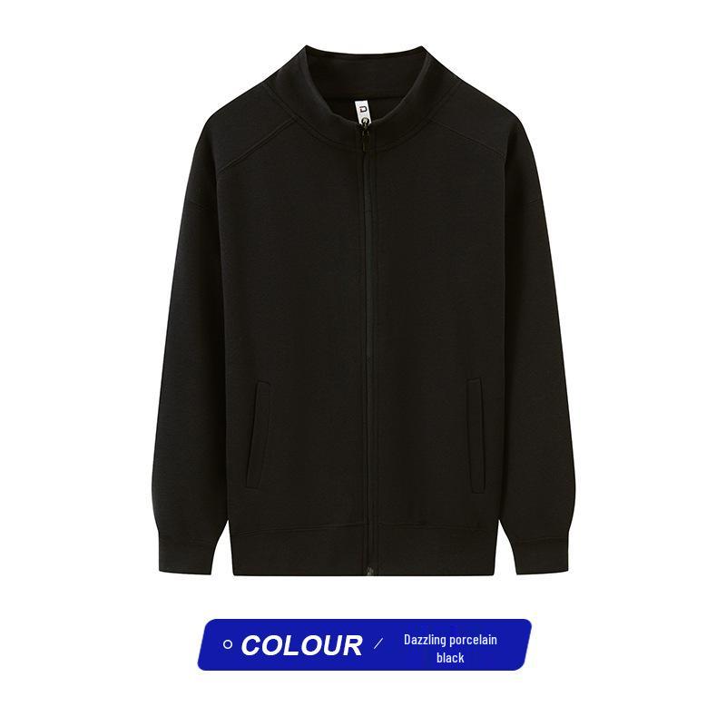 Мужская плотная толстовка на молнии с воротником-стойкой, с подкладкой из искусственного меха "серебристая лиса", теплая для осени/зимы, универсальная и модная повседневная куртка-кардиган