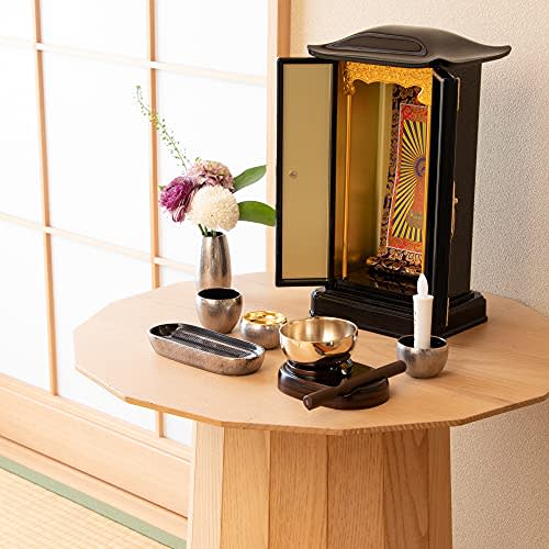 Sunmany Mini Orin Set: Authentic and Easy-to-Use, 2.3-inch (7.0cm) Diameter x 6.0cm Height. Made in Japan. Perfect for Buddhist Altars, Buddhist Altar