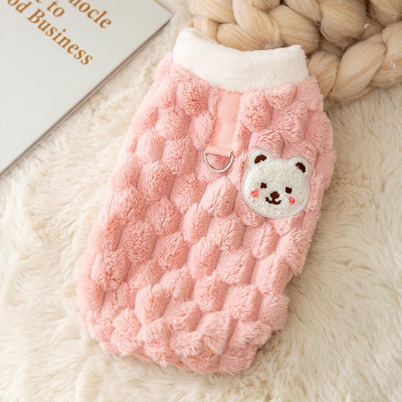 Autumn and Winter Casual Korean Version of Bear Traction Fleece Vest Medium and Small Dog Cat Two Feet Warm Pet Dog Clothes
